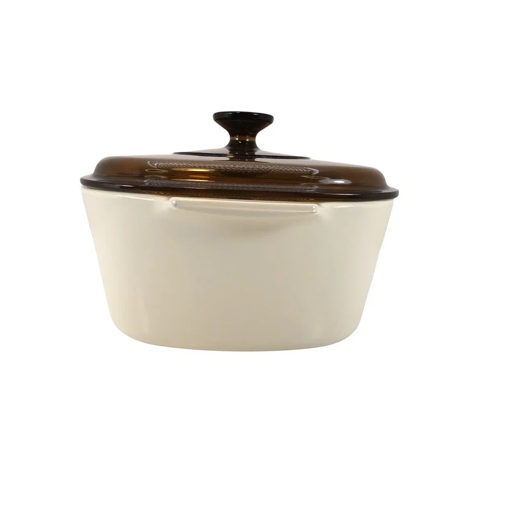 Corning‎ Ware Abundance Casserole Dish 5 Liter Excellent Amber Glass Lid